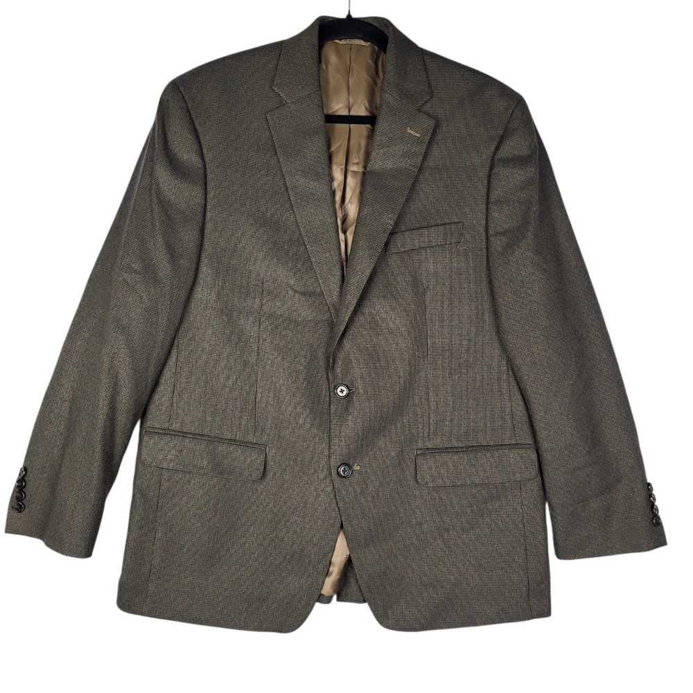 Lauren Ralph Lauren Sport Coat Blazer Men's 42R Brown Houndstooth 2 Button Lined